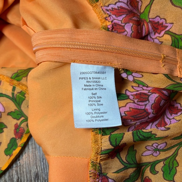 Veronica Beard NWT Silk Randa Top in Hot Orange Multi Size 8 - Picture 5 of 7